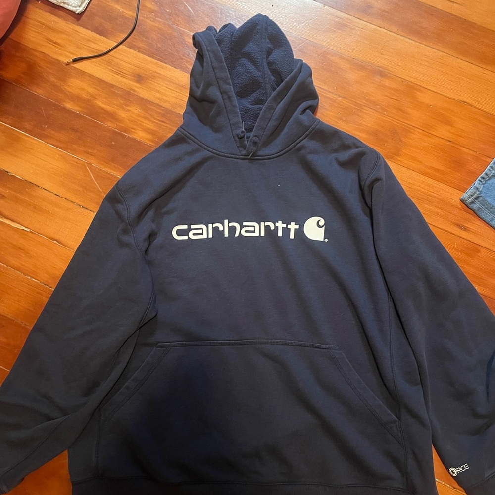 Carhartt Navy Blue Relaxed Fit Hoodie